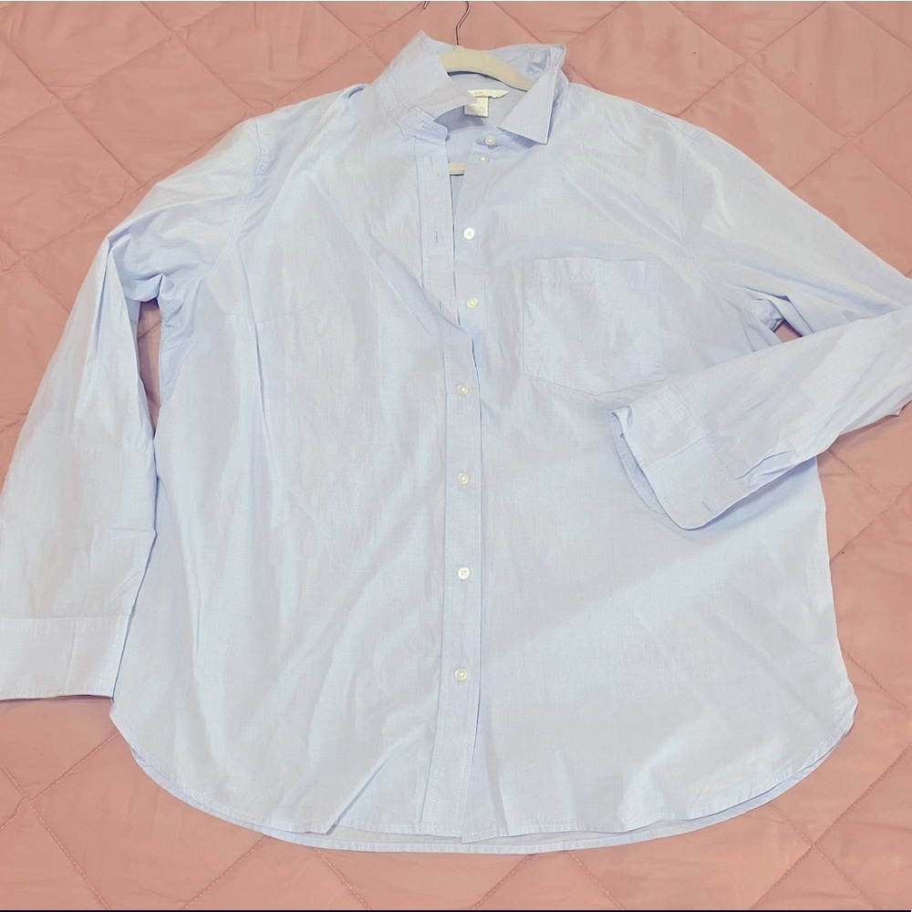 Baby Blue Denim Button Up Shirt